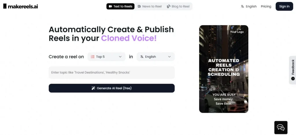 Makereels AI screenshot