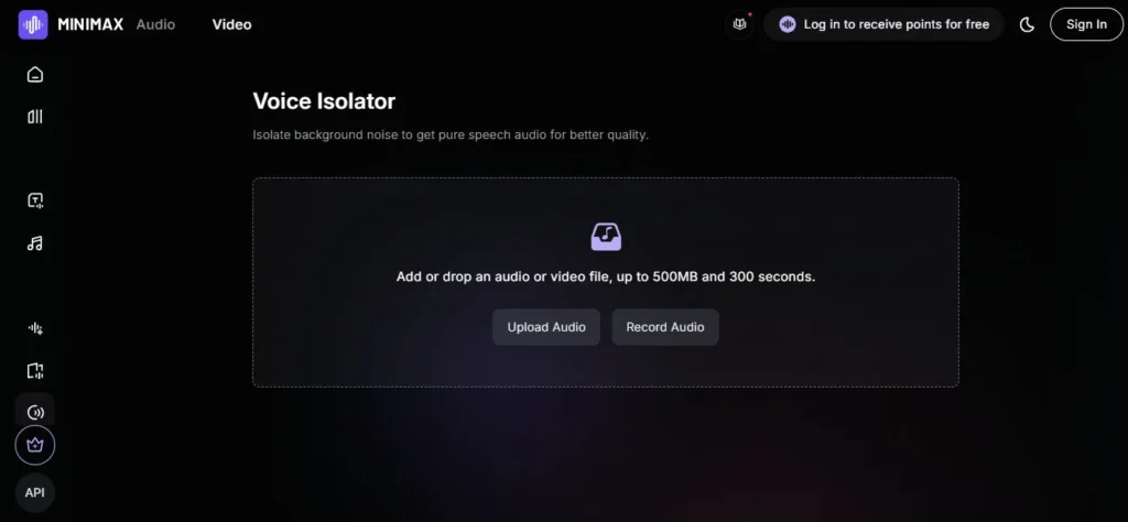 MiniMax Audio screenshot