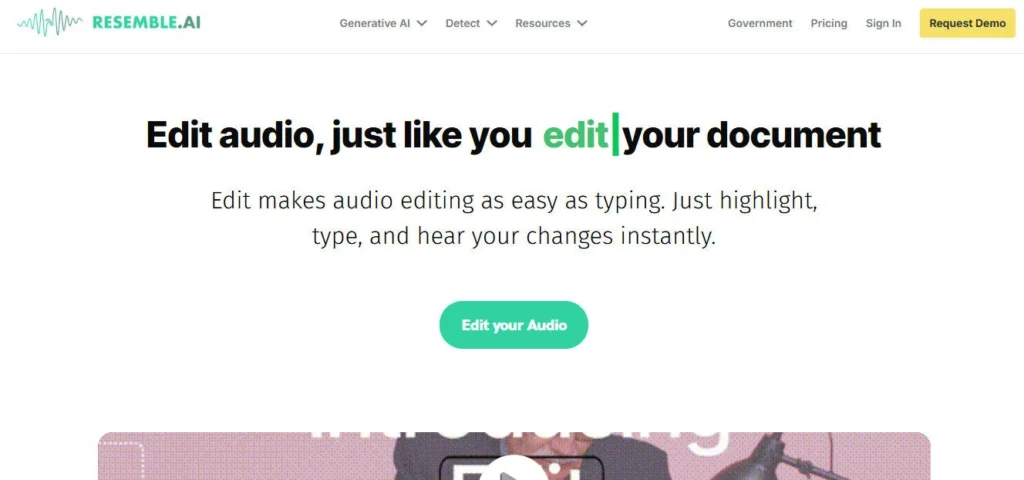 Resemble AI screenshot