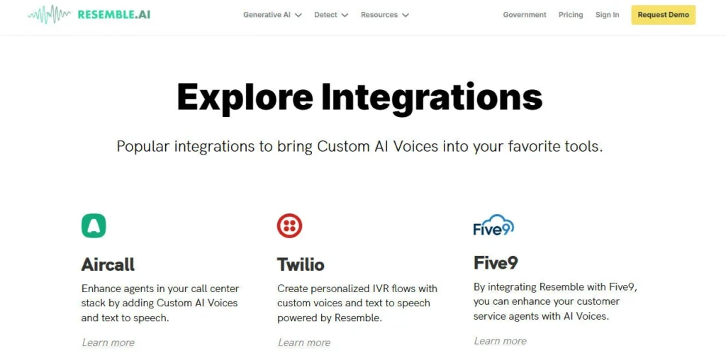 Resemble AI screenshot
