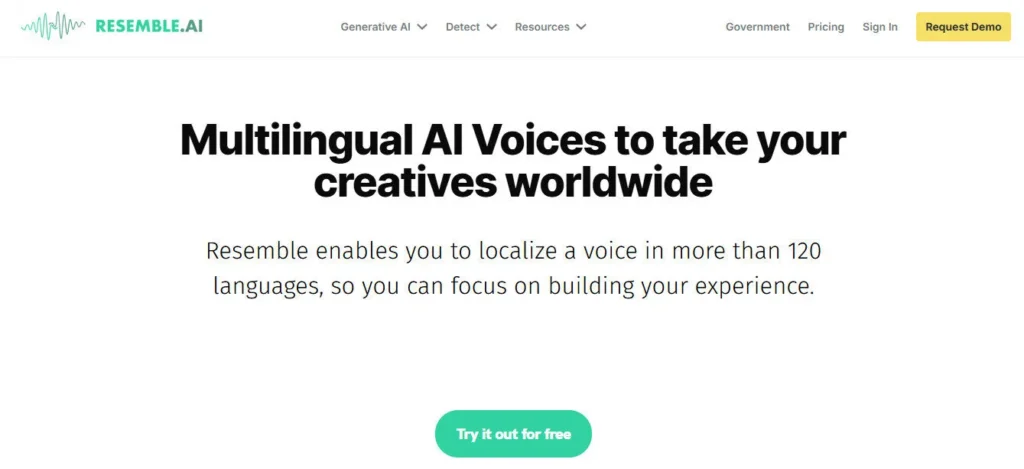 Resemble AI screenshot