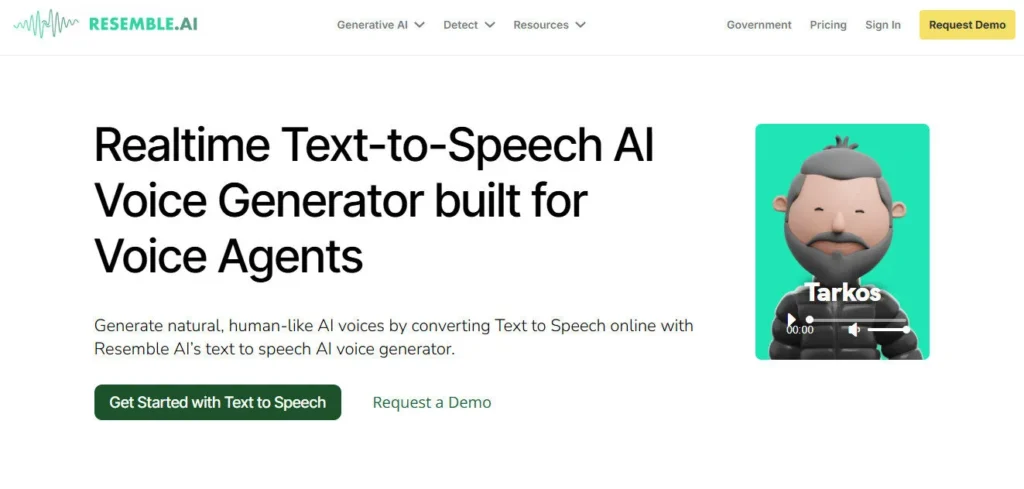 Resemble AI screenshot