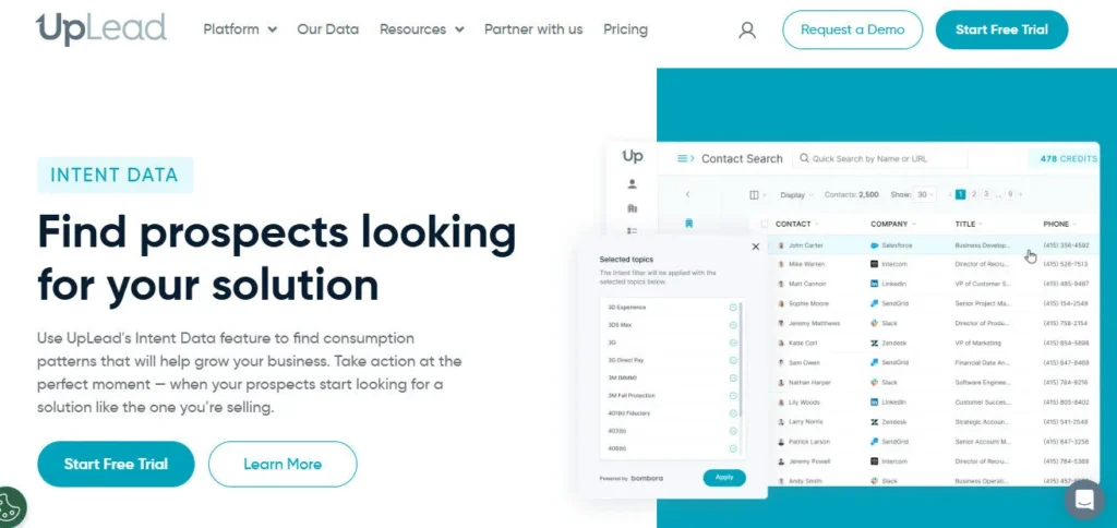 UpLead screenshot