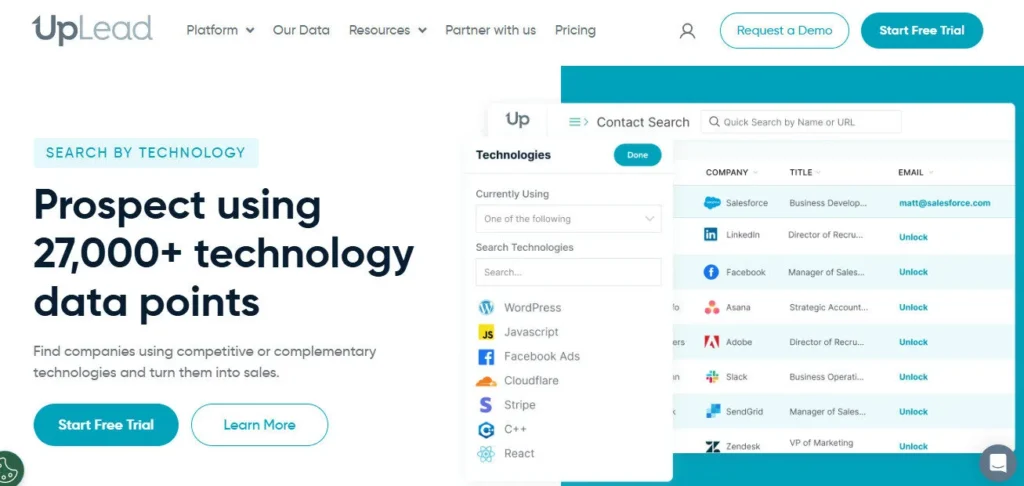 UpLead screenshot