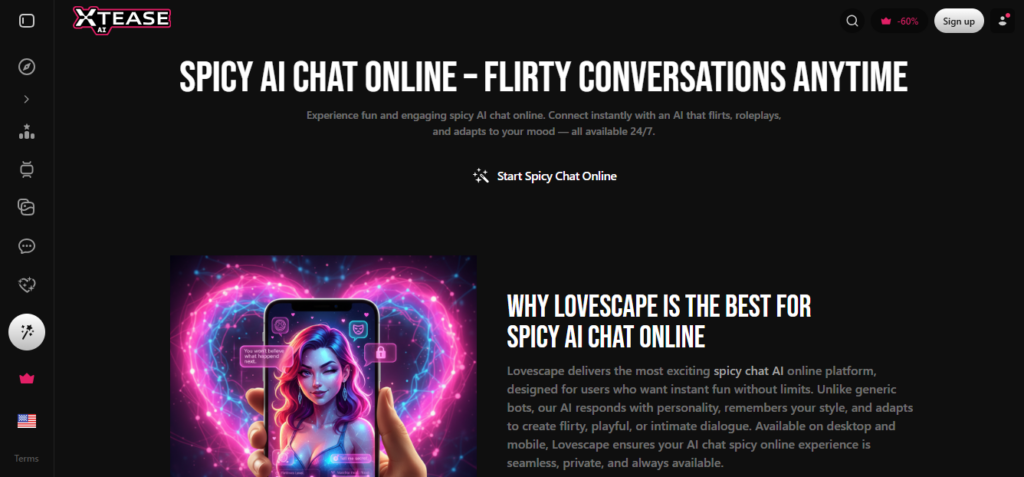 Xtease AI screenshot