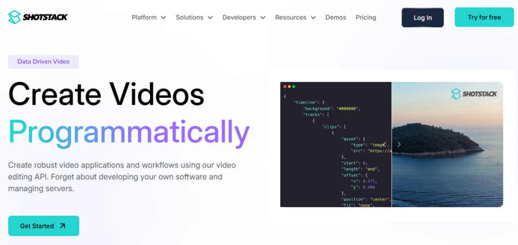 Shotstack screenshot